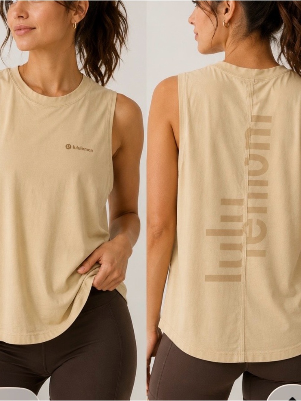 Lululemon Muscle Tank Top Beige Cream
Sleeveless Graphic Logo women’s Relaxed - Picture 1 of 9